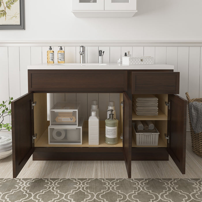 48" Plywood Bathroom Vanity Cabinet without Top - 1 Drawer & 3 Doors - HomeBeyond