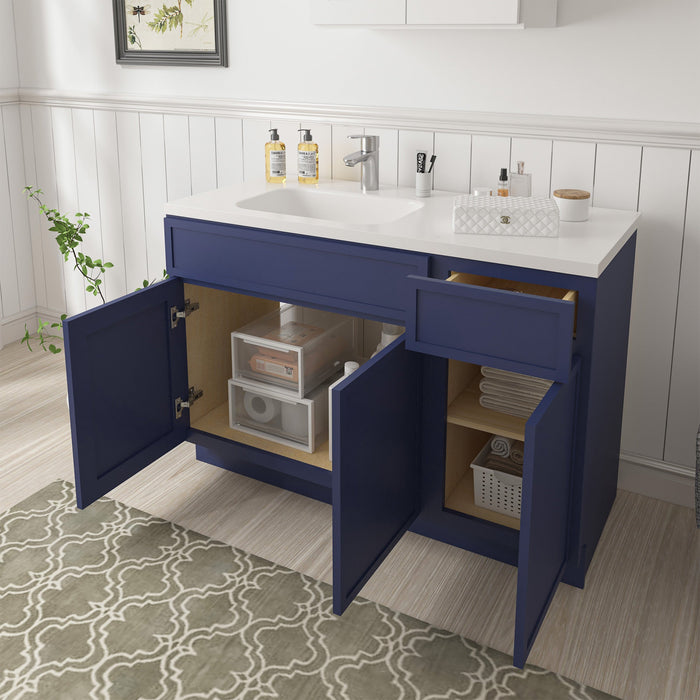 48" Plywood Bathroom Vanity Cabinet without Top - 1 Drawer & 3 Doors - HomeBeyond