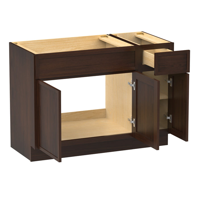 48" Plywood Bathroom Vanity Cabinet without Top - 1 Drawer & 3 Doors - HomeBeyond