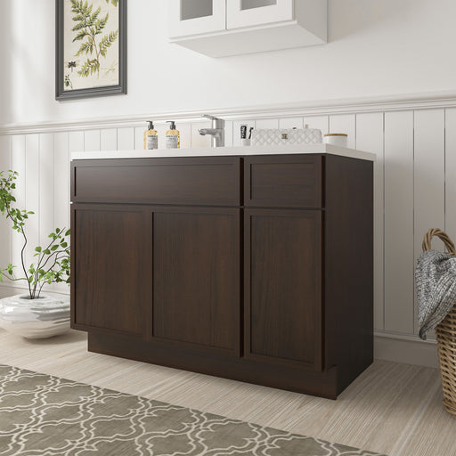 48" Plywood Bathroom Vanity Cabinet without Top - 1 Drawer & 3 Doors - HomeBeyond