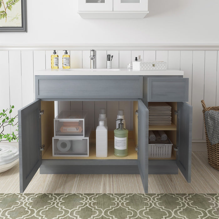 48" Plywood Bathroom Vanity Cabinet without Top - 1 Drawer & 3 Doors - HomeBeyond