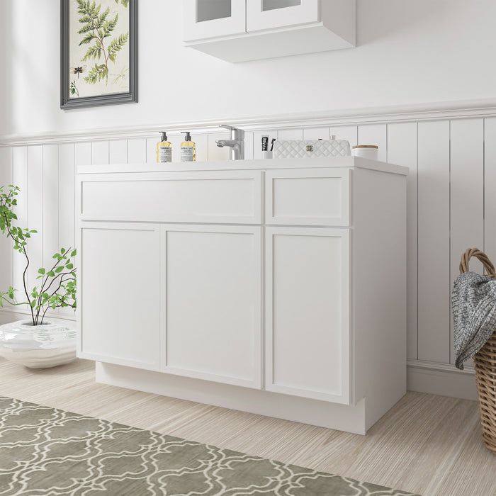 48" Plywood Bathroom Vanity Cabinet without Top - 1 Drawer & 3 Doors - HomeBeyond