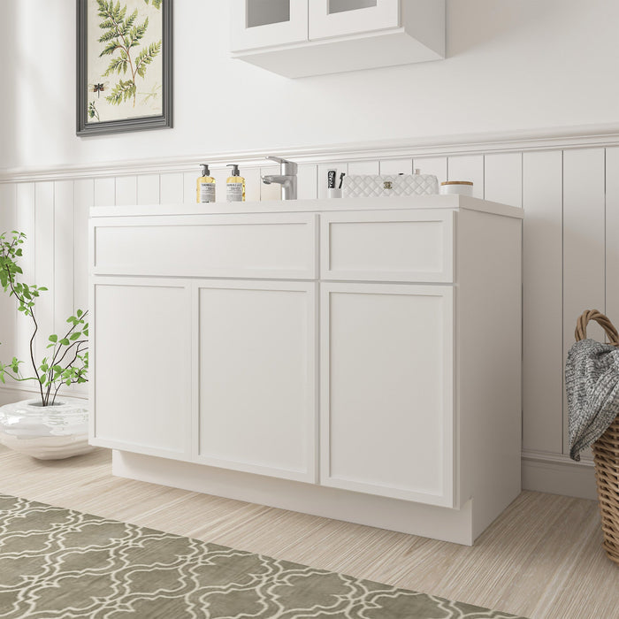 48" Plywood Bathroom Vanity Cabinet without Top - 1 Drawer & 3 Doors - HomeBeyond