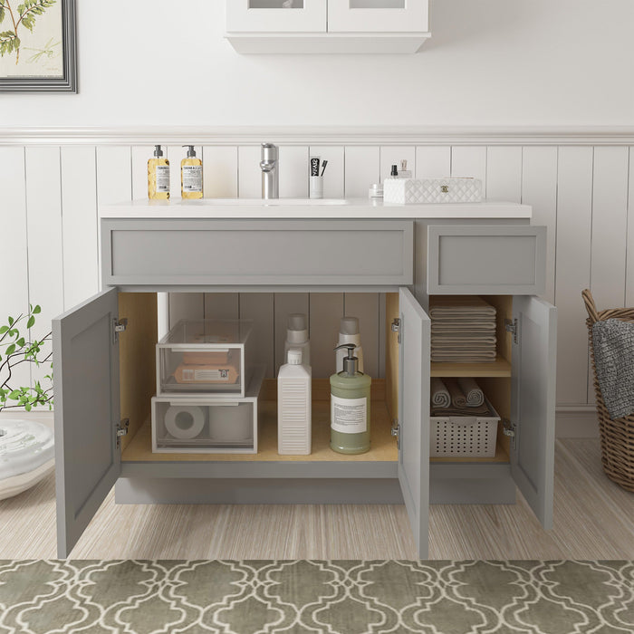 48" Plywood Bathroom Vanity Cabinet without Top - 1 Drawer & 3 Doors - HomeBeyond