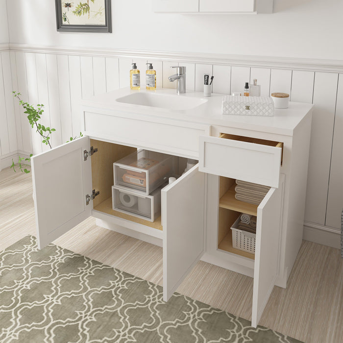 48" Plywood Bathroom Vanity Cabinet without Top - 1 Drawer & 3 Doors - HomeBeyond