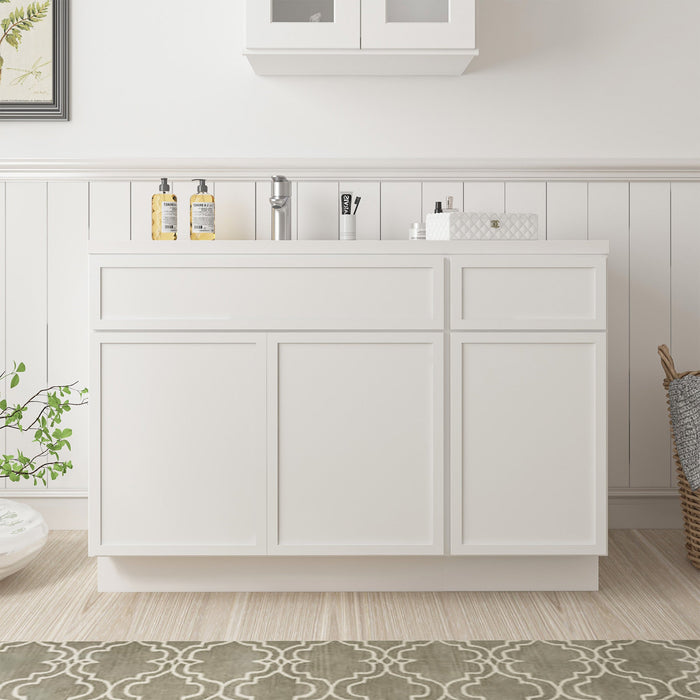 48" Plywood Bathroom Vanity Cabinet without Top - 1 Drawer & 3 Doors - HomeBeyond