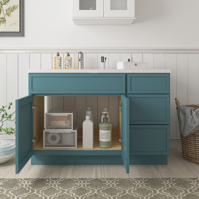 48" Plywood Bathroom Vanity Cabinet without Top - 3 Drawers & 1 Door - HomeBeyond