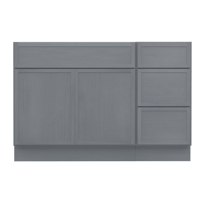48" Plywood Bathroom Vanity Cabinet without Top - 3 Drawers & 1 Door - HomeBeyond