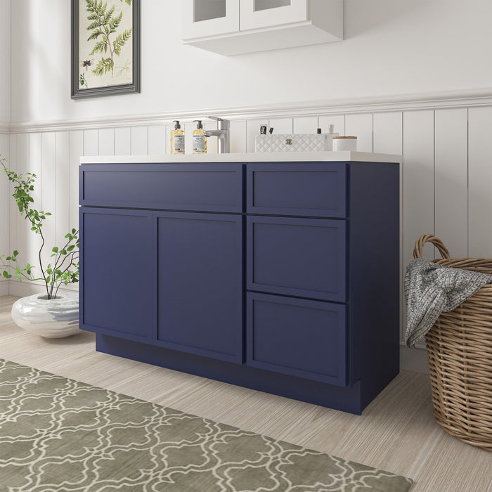 48" Plywood Bathroom Vanity Cabinet without Top - 3 Drawers & 1 Door - HomeBeyond