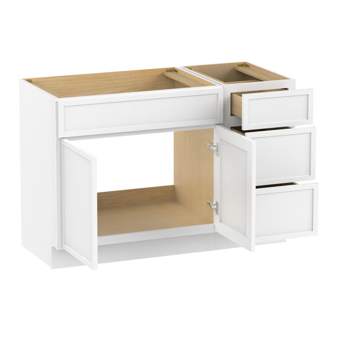 48" Plywood Bathroom Vanity Cabinet without Top - 3 Drawers & 1 Door - HomeBeyond