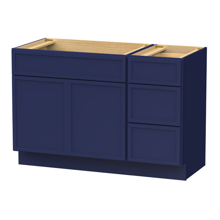 48" Plywood Bathroom Vanity Cabinet without Top - 3 Drawers & 1 Door - HomeBeyond
