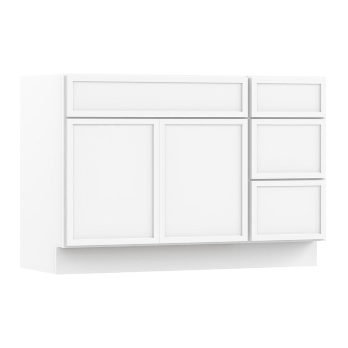 48" Plywood Bathroom Vanity Cabinet without Top - 3 Drawers & 1 Door - HomeBeyond