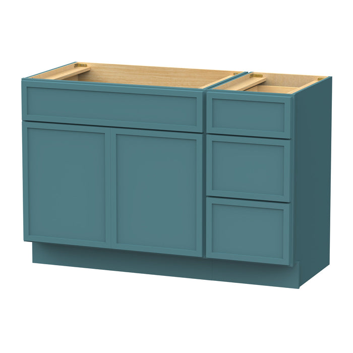 48" Plywood Bathroom Vanity Cabinet without Top - 3 Drawers & 1 Door - HomeBeyond
