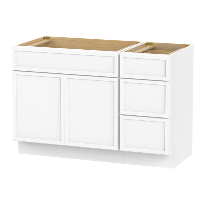 48" Plywood Bathroom Vanity Cabinet without Top - 3 Drawers & 1 Door - HomeBeyond