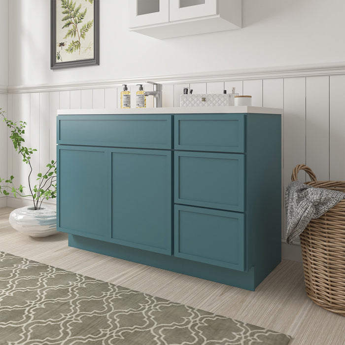 48" Plywood Bathroom Vanity Cabinet without Top - 3 Drawers & 1 Door - HomeBeyond