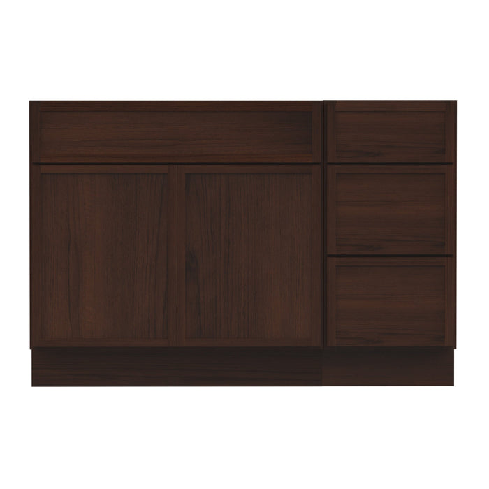 48" Plywood Bathroom Vanity Cabinet without Top - 3 Drawers & 1 Door - HomeBeyond