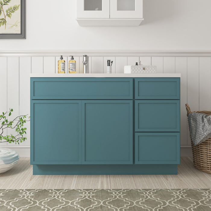 48" Plywood Bathroom Vanity Cabinet without Top - 3 Drawers & 1 Door - HomeBeyond