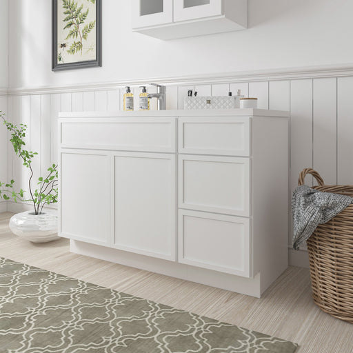 48" Plywood Bathroom Vanity Cabinet without Top - 3 Drawers & 1 Door - HomeBeyond
