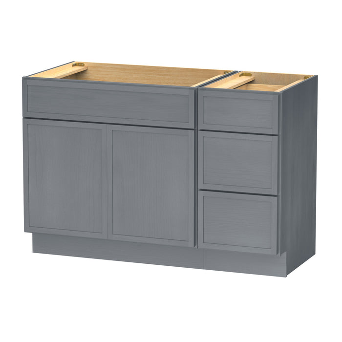 48" Plywood Bathroom Vanity Cabinet without Top - 3 Drawers & 1 Door - HomeBeyond