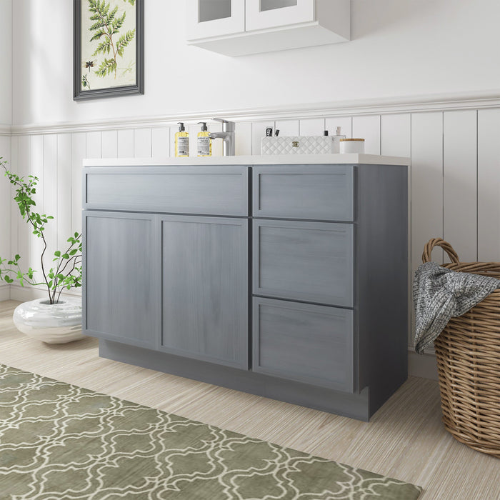 48" Plywood Bathroom Vanity Cabinet without Top - 3 Drawers & 1 Door - HomeBeyond