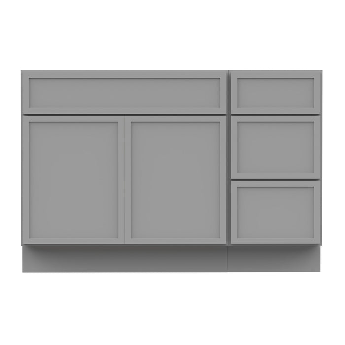 48" Plywood Bathroom Vanity Cabinet without Top - 3 Drawers & 1 Door - HomeBeyond