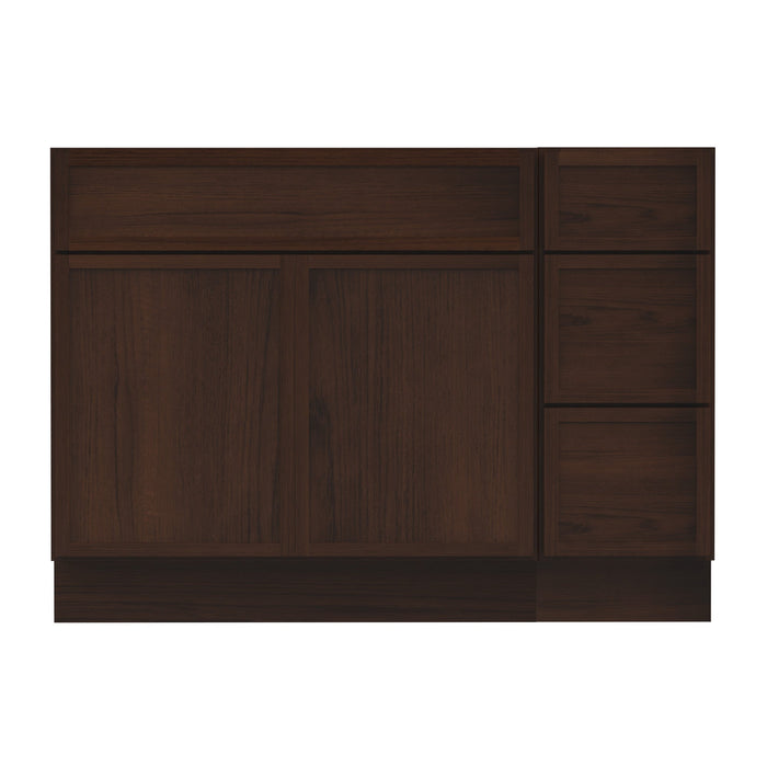 48" Plywood Bathroom Vanity Cabinet without Top - 3 Drawers & 2 Doors - HomeBeyond