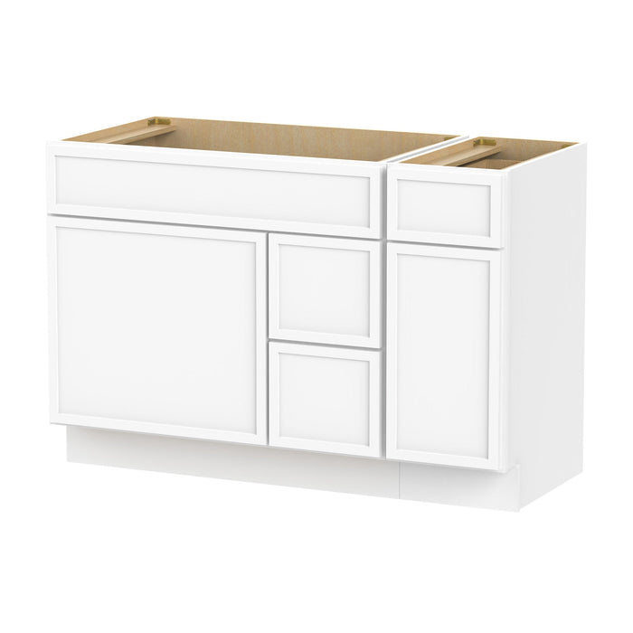 48" Plywood Bathroom Vanity Cabinet without Top - 3 Drawers & 2 Doors - HomeBeyond