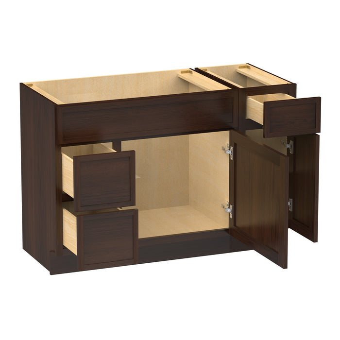 48" Plywood Bathroom Vanity Cabinet without Top - 3 Drawers & 2 Doors - HomeBeyond