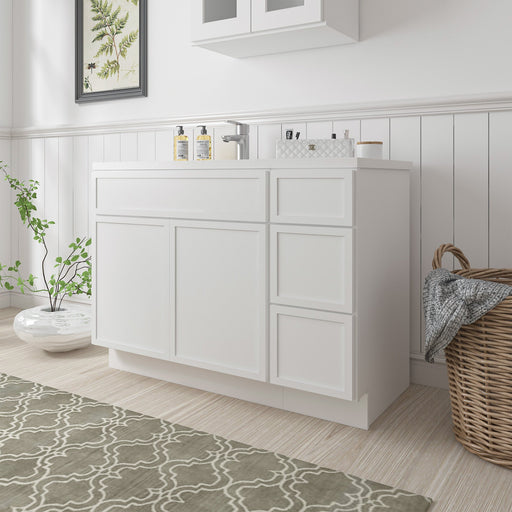 48" Plywood Bathroom Vanity Cabinet without Top - 3 Drawers & 2 Doors - HomeBeyond