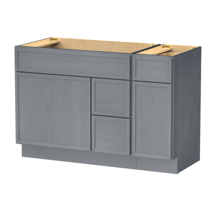 48" Plywood Bathroom Vanity Cabinet without Top - 3 Drawers & 2 Doors - HomeBeyond