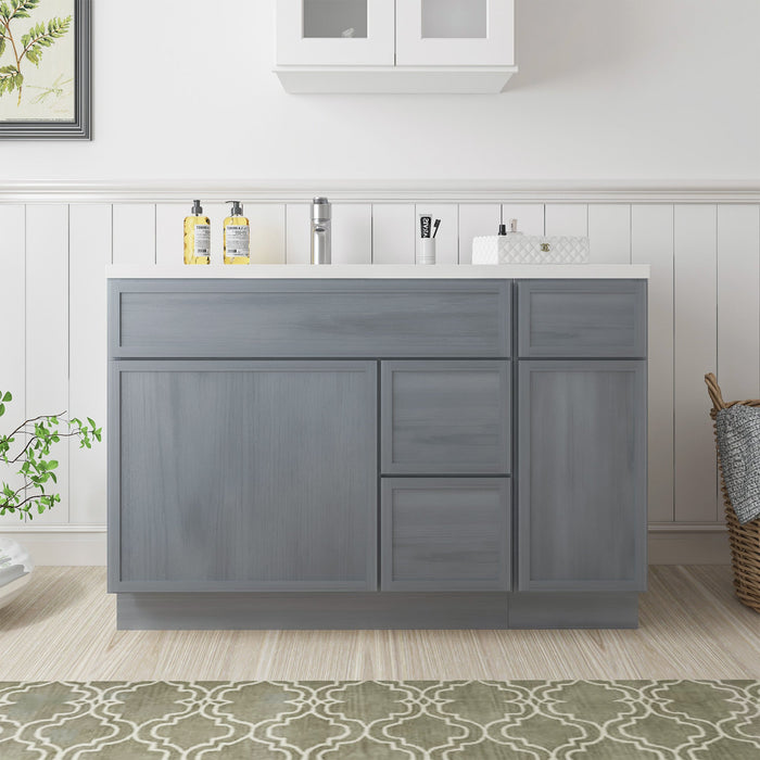 48" Plywood Bathroom Vanity Cabinet without Top - 3 Drawers & 2 Doors - HomeBeyond