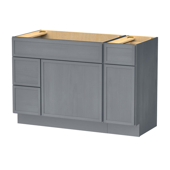 48" Plywood Bathroom Vanity Cabinet without Top - 3 Drawers & 2 Doors - HomeBeyond