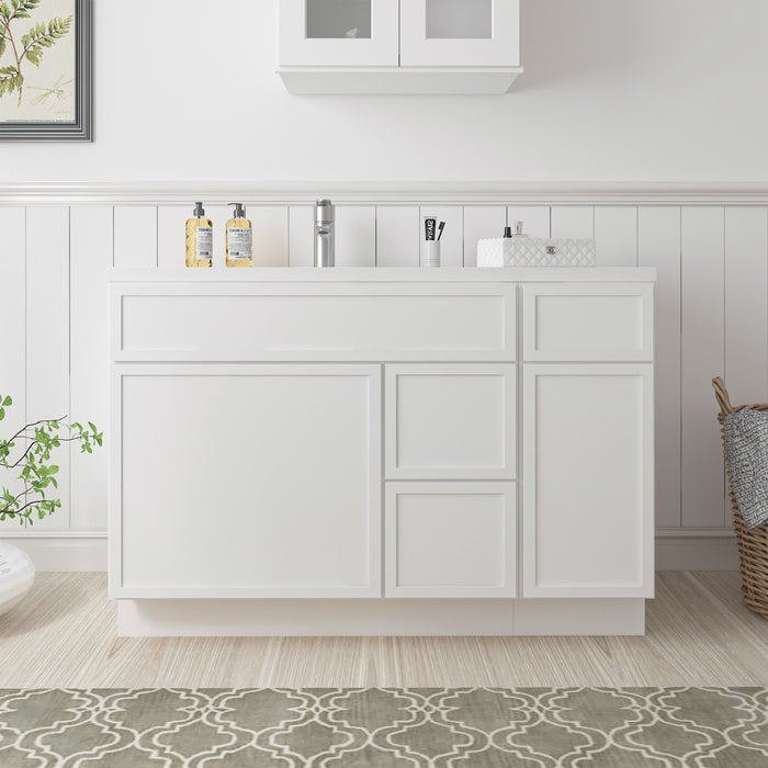 48" Plywood Bathroom Vanity Cabinet without Top - 3 Drawers & 2 Doors - HomeBeyond