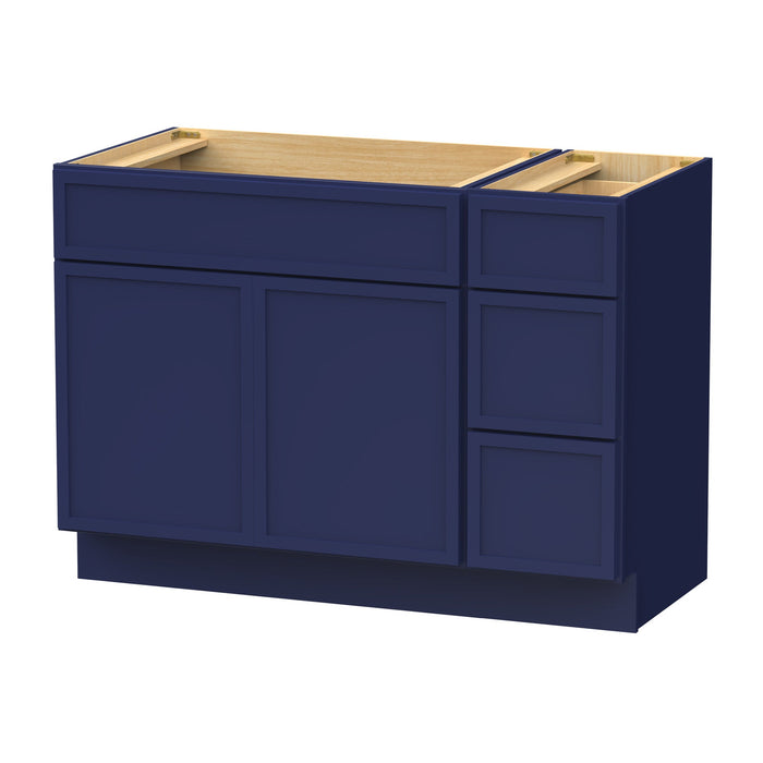 48" Plywood Bathroom Vanity Cabinet without Top - 3 Drawers & 2 Doors - HomeBeyond