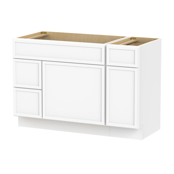 48" Plywood Bathroom Vanity Cabinet without Top - 3 Drawers & 2 Doors - HomeBeyond
