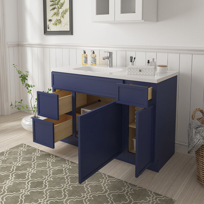 48" Plywood Bathroom Vanity Cabinet without Top - 3 Drawers & 2 Doors - HomeBeyond