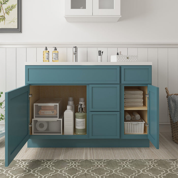 48" Plywood Bathroom Vanity Cabinet without Top - 3 Drawers & 2 Doors - HomeBeyond
