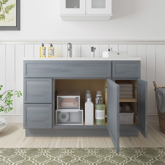 48" Plywood Bathroom Vanity Cabinet without Top - 3 Drawers & 2 Doors - HomeBeyond