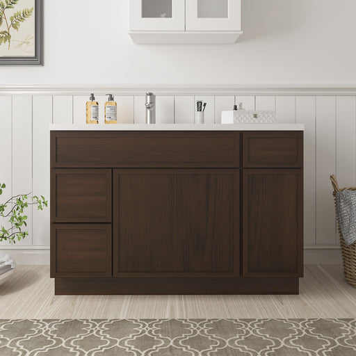 48" Plywood Bathroom Vanity Cabinet without Top - 3 Drawers & 2 Doors - HomeBeyond