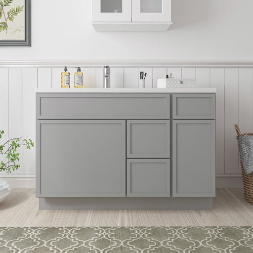 48" Plywood Bathroom Vanity Cabinet without Top - 3 Drawers & 2 Doors - HomeBeyond