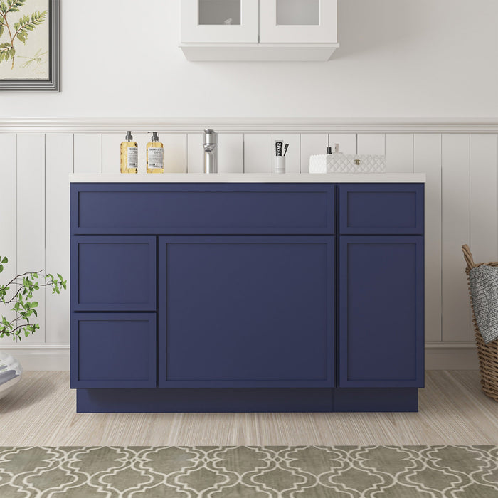 48" Plywood Bathroom Vanity Cabinet without Top - 3 Drawers & 2 Doors - HomeBeyond