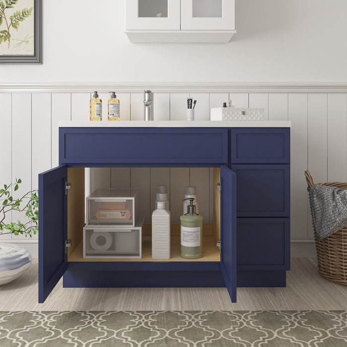 48" Plywood Bathroom Vanity Cabinet without Top - 3 Drawers & 2 Doors - HomeBeyond