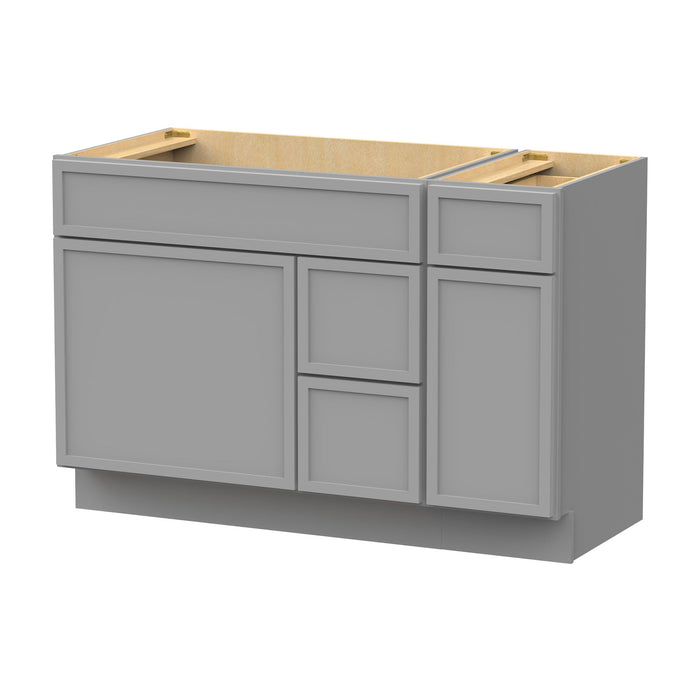 48" Plywood Bathroom Vanity Cabinet without Top - 3 Drawers & 2 Doors - HomeBeyond