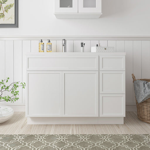 48" Plywood Bathroom Vanity Cabinet without Top - 3 Drawers & 2 Doors - HomeBeyond