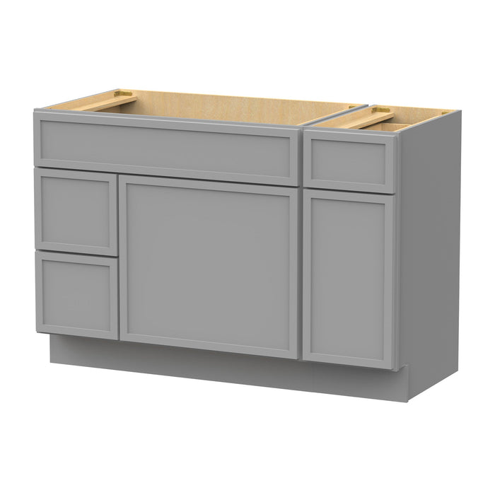 48" Plywood Bathroom Vanity Cabinet without Top - 3 Drawers & 2 Doors - HomeBeyond