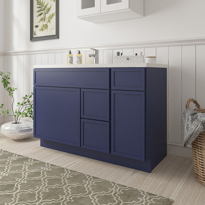 48" Plywood Bathroom Vanity Cabinet without Top - 3 Drawers & 2 Doors - HomeBeyond