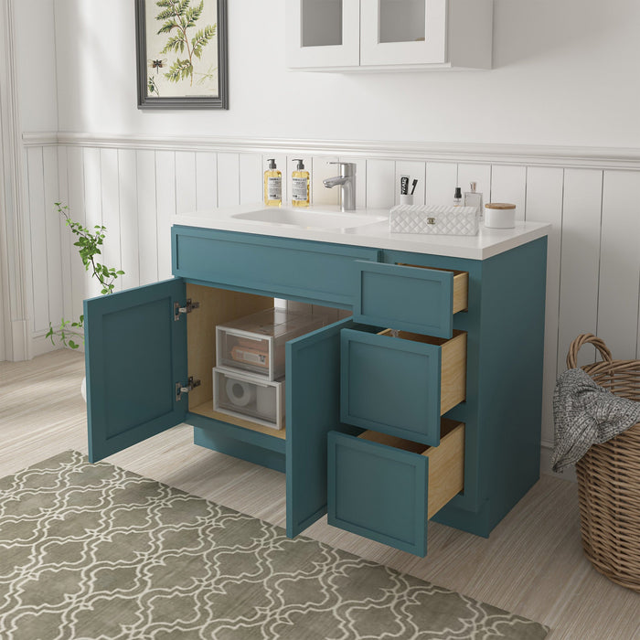 48" Plywood Bathroom Vanity Cabinet without Top - 3 Drawers & 2 Doors - HomeBeyond