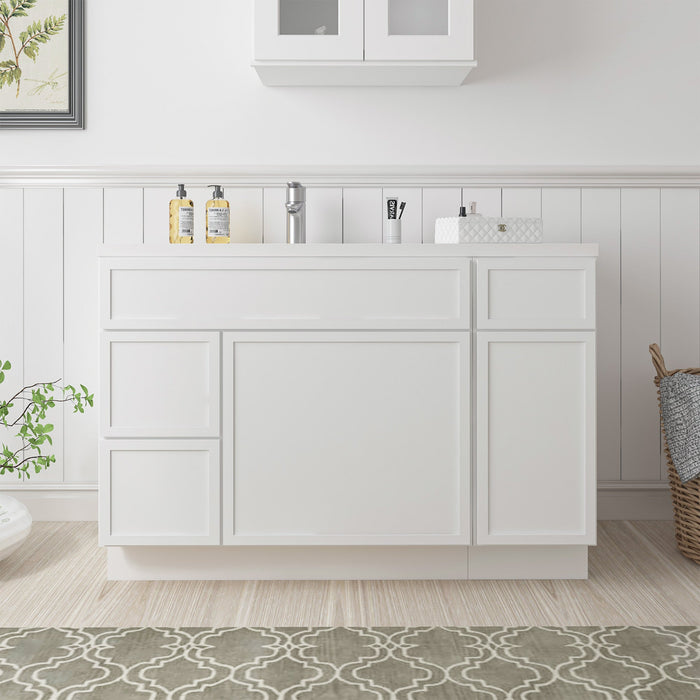 48" Plywood Bathroom Vanity Cabinet without Top - 3 Drawers & 2 Doors - HomeBeyond