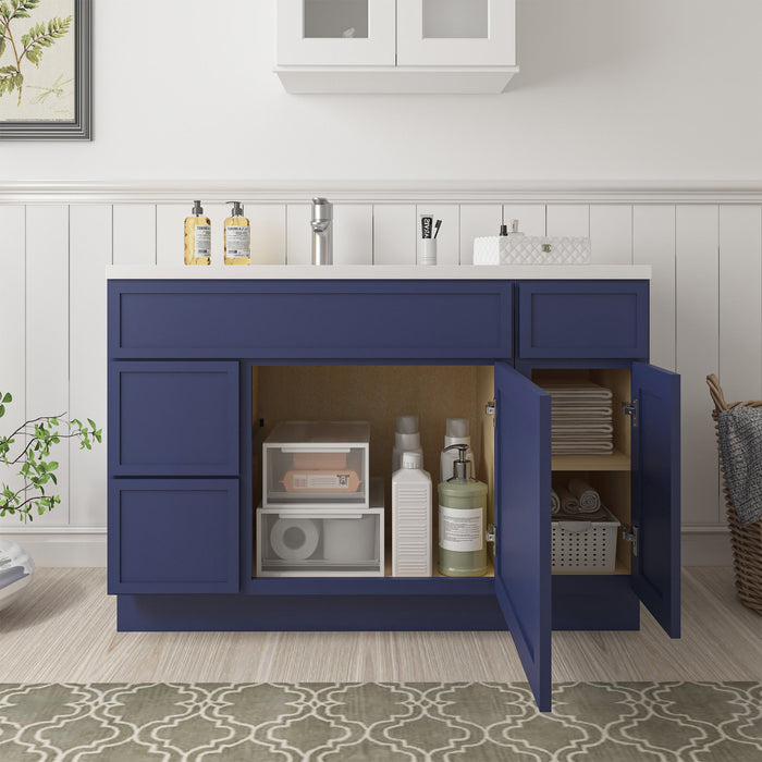 48" Plywood Bathroom Vanity Cabinet without Top - 3 Drawers & 2 Doors - HomeBeyond