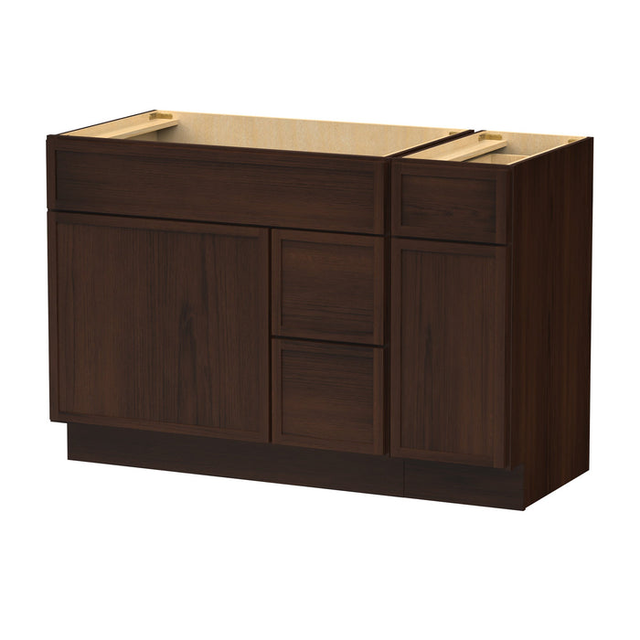 48" Plywood Bathroom Vanity Cabinet without Top - 3 Drawers & 2 Doors - HomeBeyond